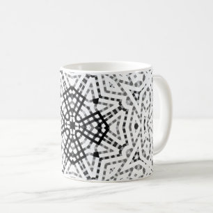 Vit och svart öppen geometrisk mönster Elsa Kaffemugg