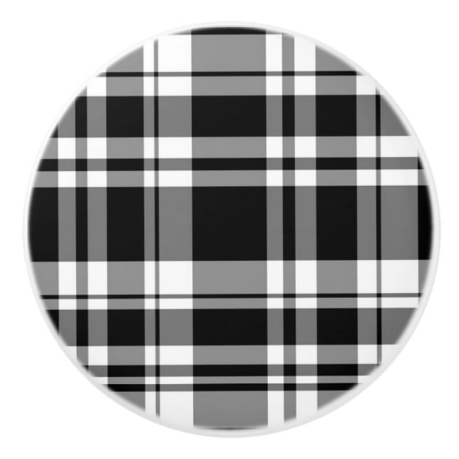 Vit och svart plaid knopp (Framsidan)