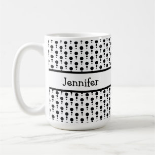 Vit och svart Retro Mönster-Personlig Kaffemugg