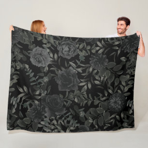 Vit och svart Ro gotiic Bröllop Blanket Fleecefilt