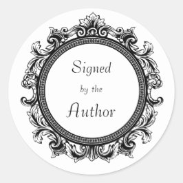 Vit och svart runt klistermärke