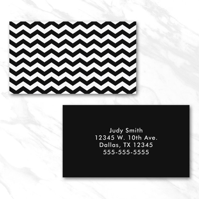 Vit och svart sicksack visitkort (White and Black Zig Zag Business Card)