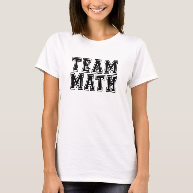 Vit och svart Team Math T Shirt (Framsida)