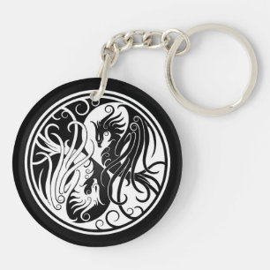 Vit och svart Yin Yang Phoenix