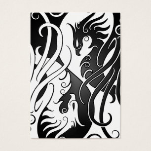 Vit och svart Yin Yang Phoenix Visitkort