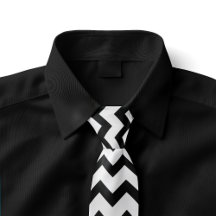 Vit och svart Zig Zag Stripe Tie