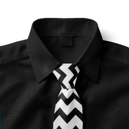Vit och svart Zig Zag Stripe Tie Slips