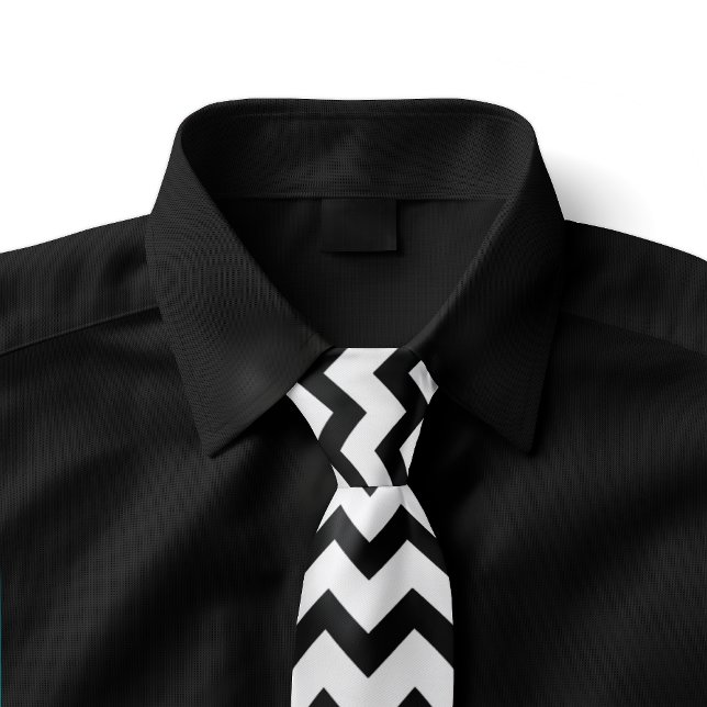 Vit och svart Zig Zag Stripe Tie Slips (Skapare uppladdad)