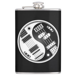 Vit- och svartgitarr och bas- Yin Yang Fickplunta