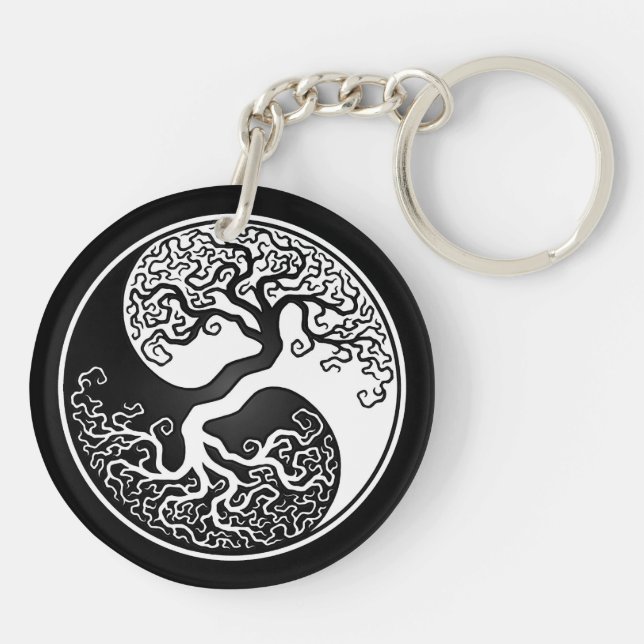 Vit- och svartlivets träd Yin Yang (Baksidan)