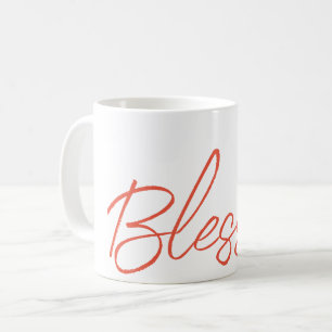 Vit och tacksam Orange för välsignad felfri text Kaffemugg