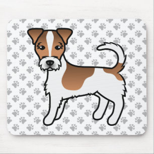 Vit och Tan Grovhårig Jack Russell Terrier Hund Musmatta
