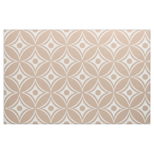 Vit och tan Retro Geometric Seamless Mönster Tyg