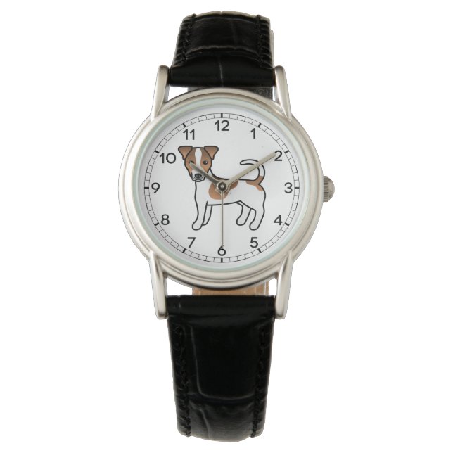 Vit och Tan slät päls Jack Russell Terrier Hund Armbandsur (Framsida)