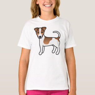 Vit och Tan slät päls Jack Russell Terrier Hund T Shirt