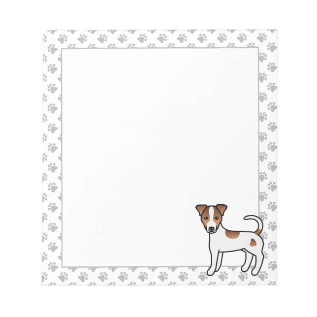 Vit och Tan Slät Päls Parson Russell Terrier Anteckningsblock (Framsida)