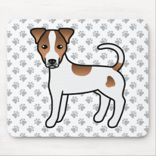 Vit och Tan Slät Päls Parson Russell Terrier Musmatta