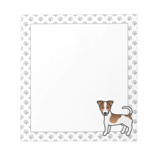 Vit och Tan Smooth Coat Jack Russell Terrier Hund Anteckningsblock