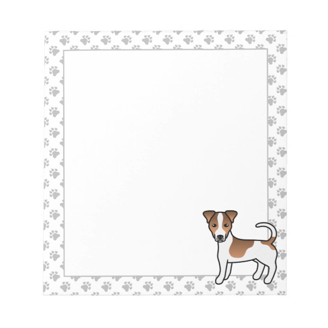 Vit och Tan Smooth Coat Jack Russell Terrier Hund Anteckningsblock (Framsida)