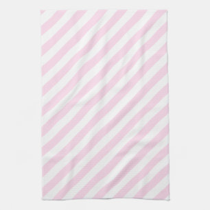 Vit och tänder - rosa Stripes. Kökshandduk