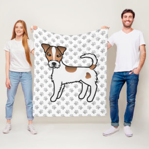 Vit och Tansträv Päls Parson Russell Terrier Fleecefilt