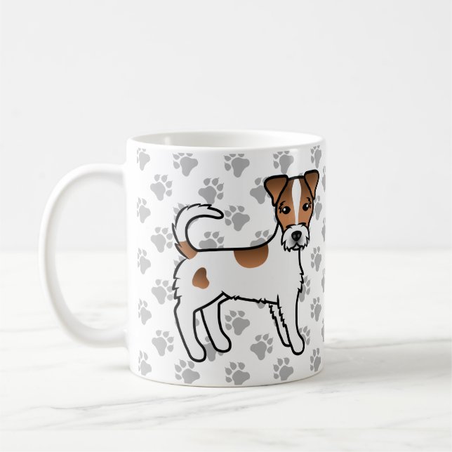 Vit och Tansträv Päls Parson Russell Terrier Kaffemugg (Vänster)
