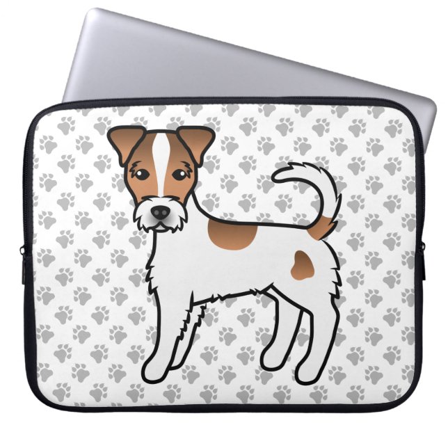 Vit och Tansträv Päls Parson Russell Terrier Laptop Fodral (Framsidan)