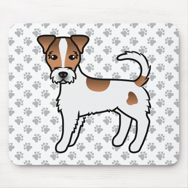 Vit och Tansträv Päls Parson Russell Terrier Musmatta (Framsidan)