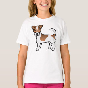 Vit och Tanstrimmig Grovhårig Jack Russell Terrier T Shirt