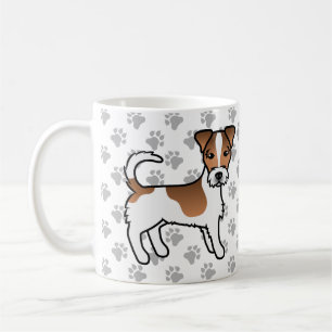 Vit och Tanstrimmig Jack Russell Terrier Hund med Kaffemugg