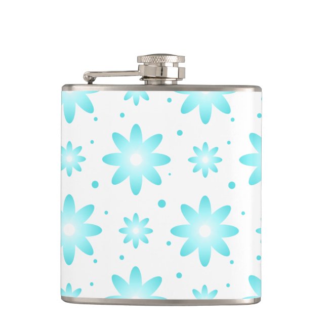 Vit och turkos, ömtålig daisy, punkter mönster fickplunta (Framsidan)