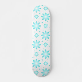 Vit och turkos, ömtålig daisy, punkter mönster mini skateboard bräda 18,5 cm
