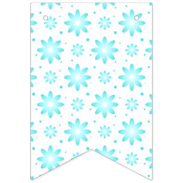 Vit och turkos, ömtålig daisy, punkter mönster vimplar