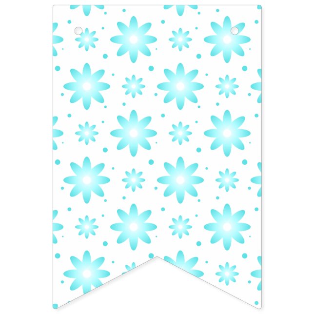 Vit och turkos, ömtålig daisy, punkter mönster vimplar (Första flaggan)