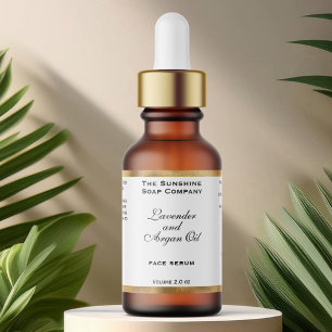 Vit och Vävd guldfärgad kolektikdroppare Flaska Adressetikett