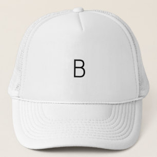 Vit och vit Färg Anpassningsbar B Monogram eller I Keps