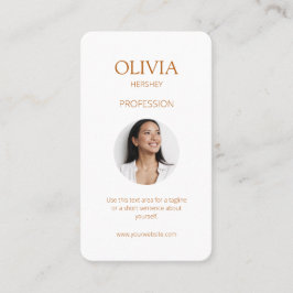 Vit/Ochre Photo Social QR-kod Visitkort