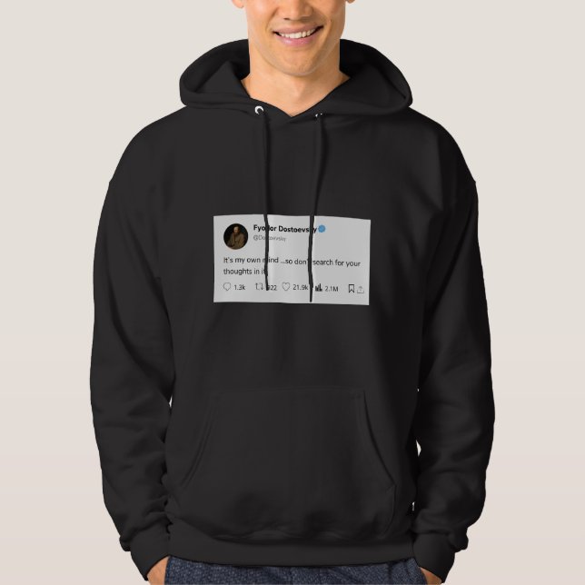 vit offert för djup svart mörk hoodie (Framsida)