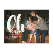 Vit Oh What Roligt Helgdag Photo Postcard