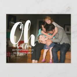 Vit Oh What Roligt Helgdag Photo Postcard Helg Vykort