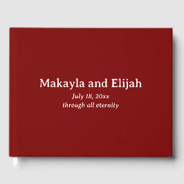 Vit om Röda minimalistiska Bröllop Gästböcker