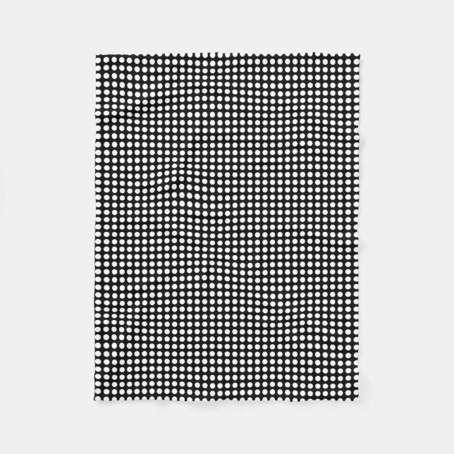 Vit om Svart lilla Storleka Vågrät Polka dots Fleecefilt (Framsidan)