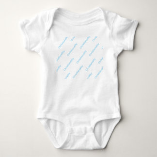 vit onesie blå logotyp upprepa t shirt