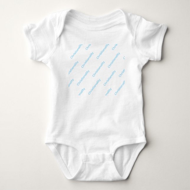 vit onesie blå logotyp upprepa   t shirt (Framsida)