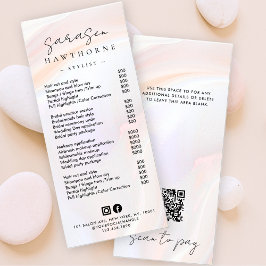 Vit opal Pris listrutesökning för att Betala QR Reklamkort