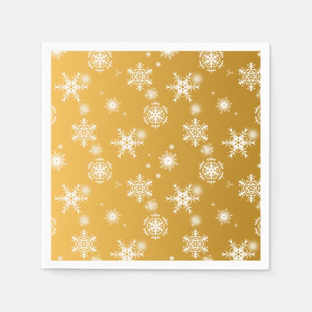 Vit öppen snöflingor. pappersservett (Framsidan)