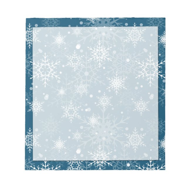 Vit öppning snöflingor anteckningsblock (Framsida)