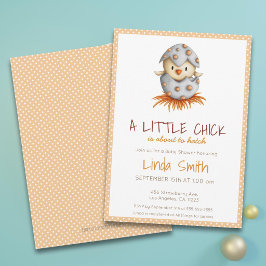 Vit Orange Baby Bird Nest Neutralt Baby Shower Inbjudningar