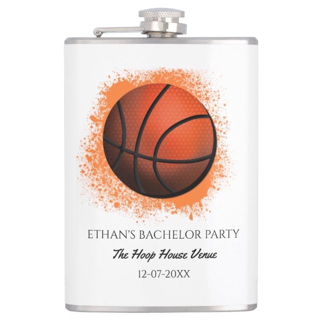 Vit Orange Basketball tema party helg Fickplunta (Framsidan)