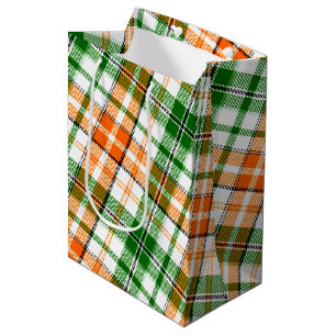 Vit Orange Grön Plaid Tartan Design